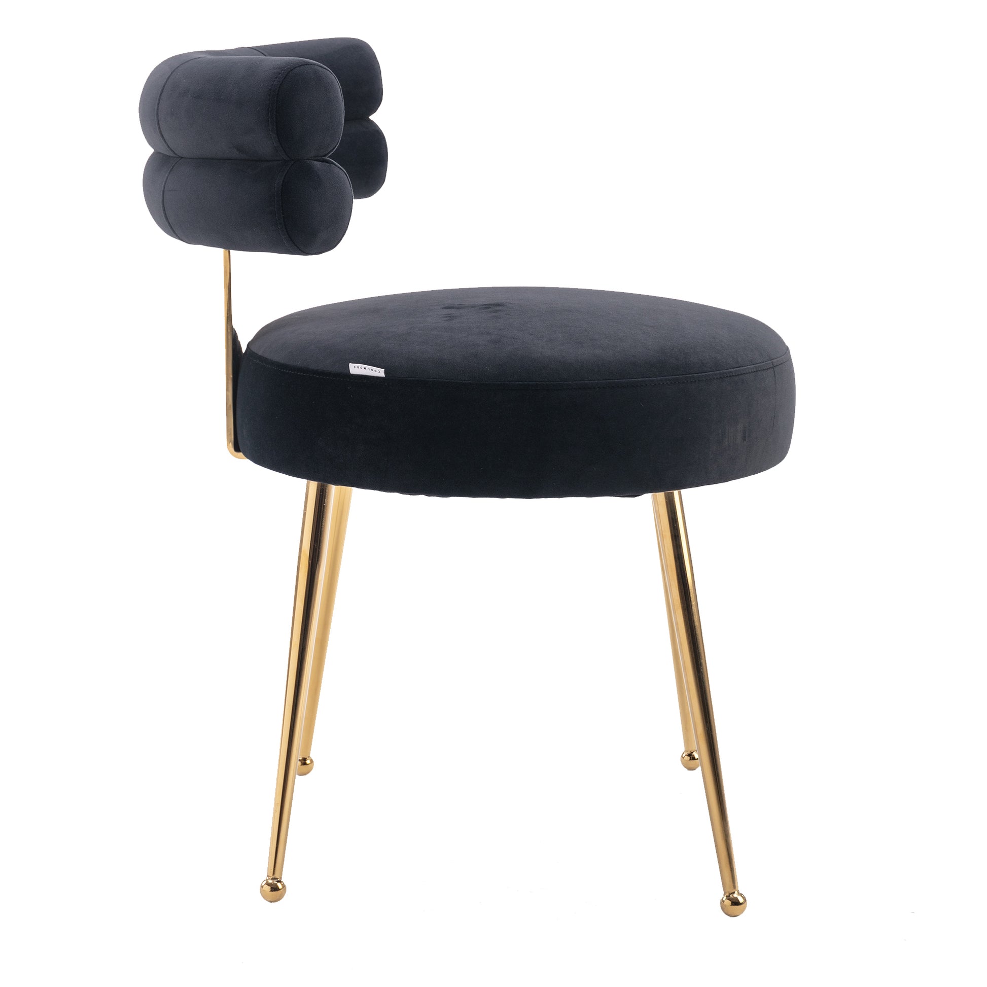Coolmore Contemporary Black Velvet Side Chairs with Gold Legs Set of 2
