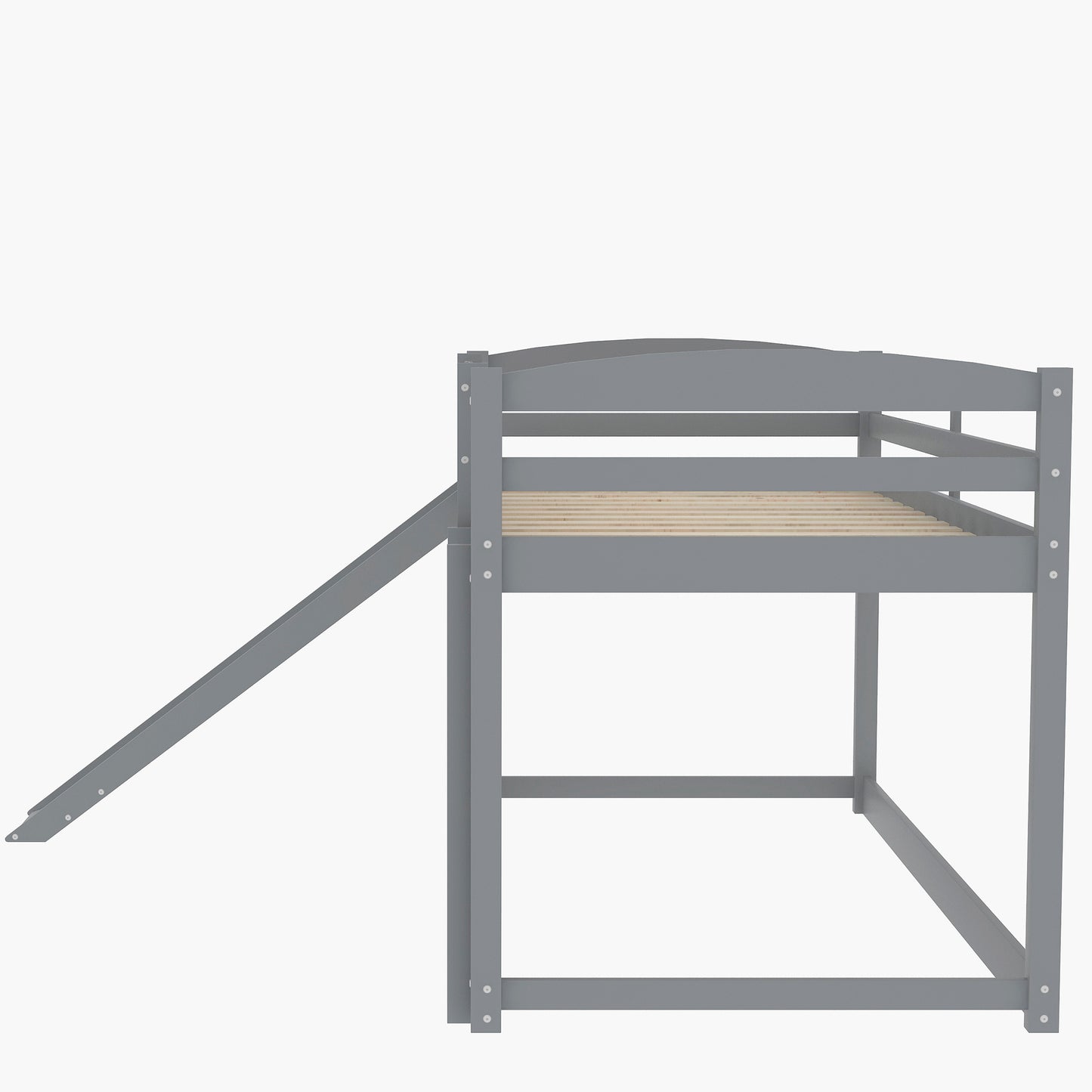 WM Store Twin over Twin Bunk Bed with Convertible Slide and Ladder