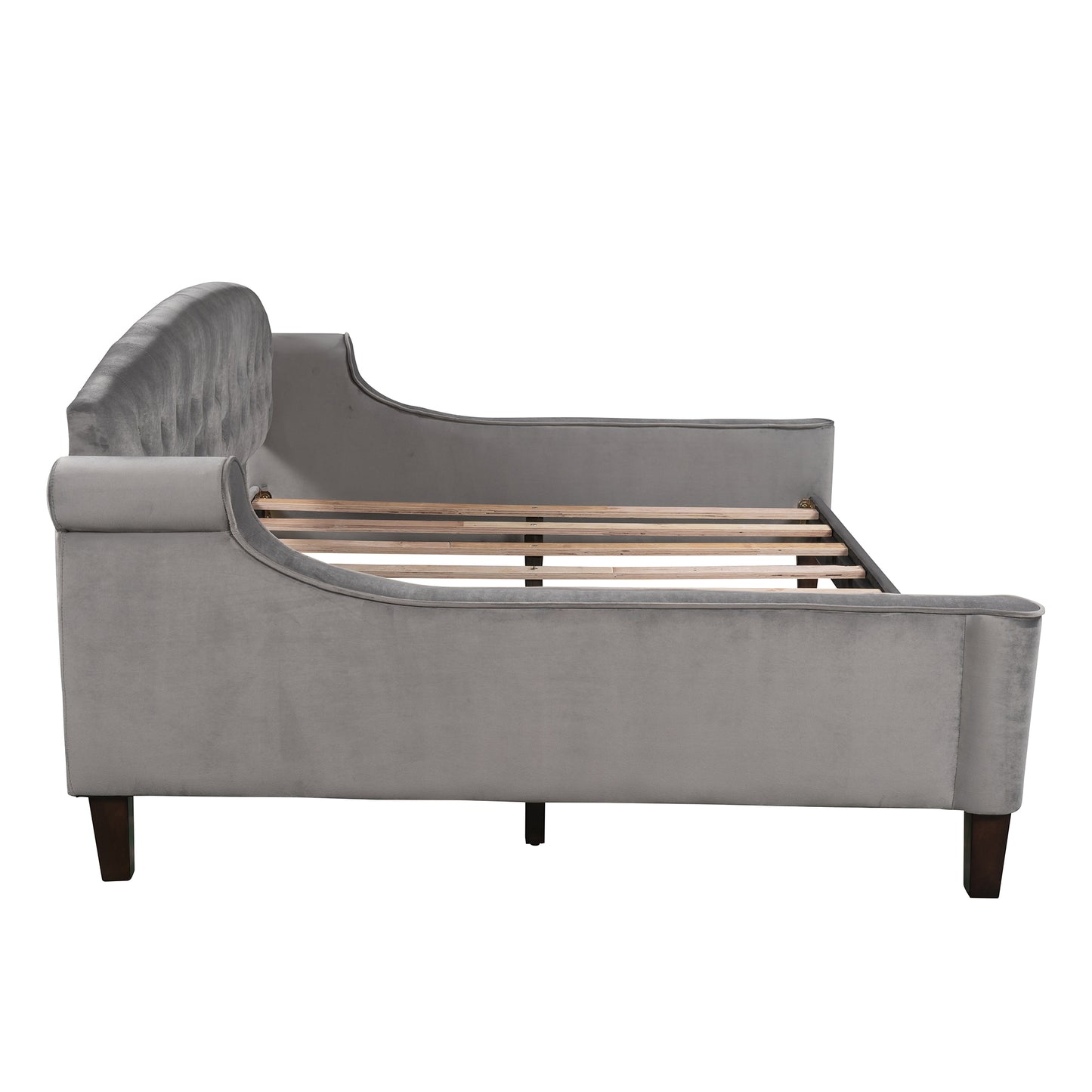 Modern Gray Upholstered Daybed in Full Size