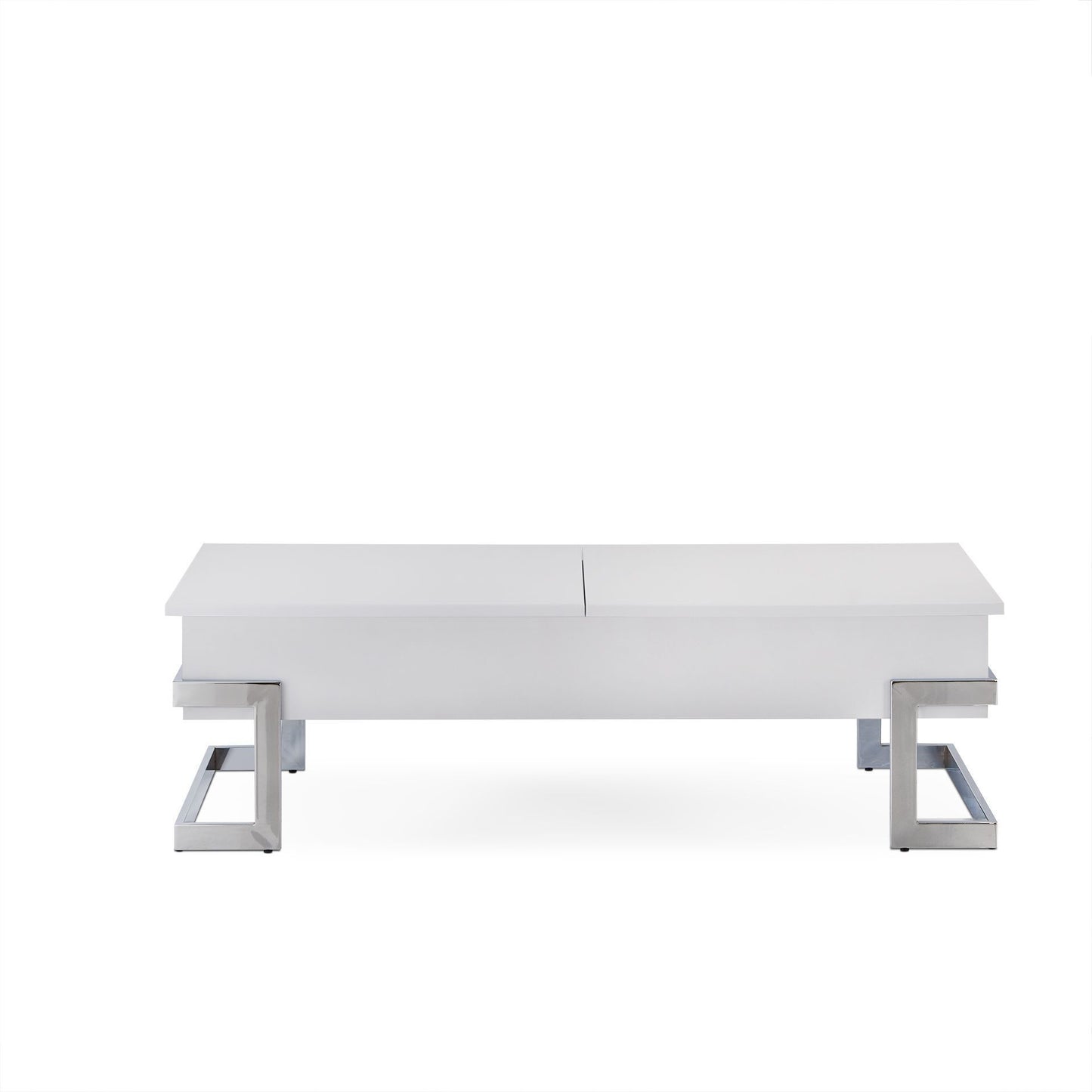 ACME Calnan Coffee Table in White & Chrome 81850