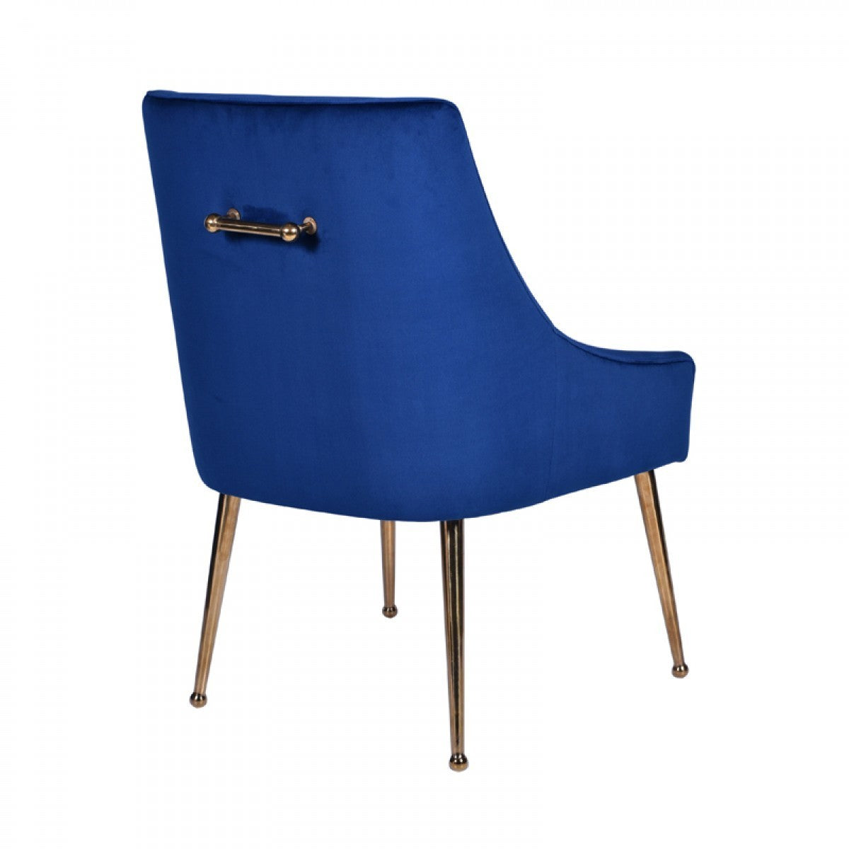 Modrest Castana Modern Blue Velvet & Gold Dining Chair Set of 2
