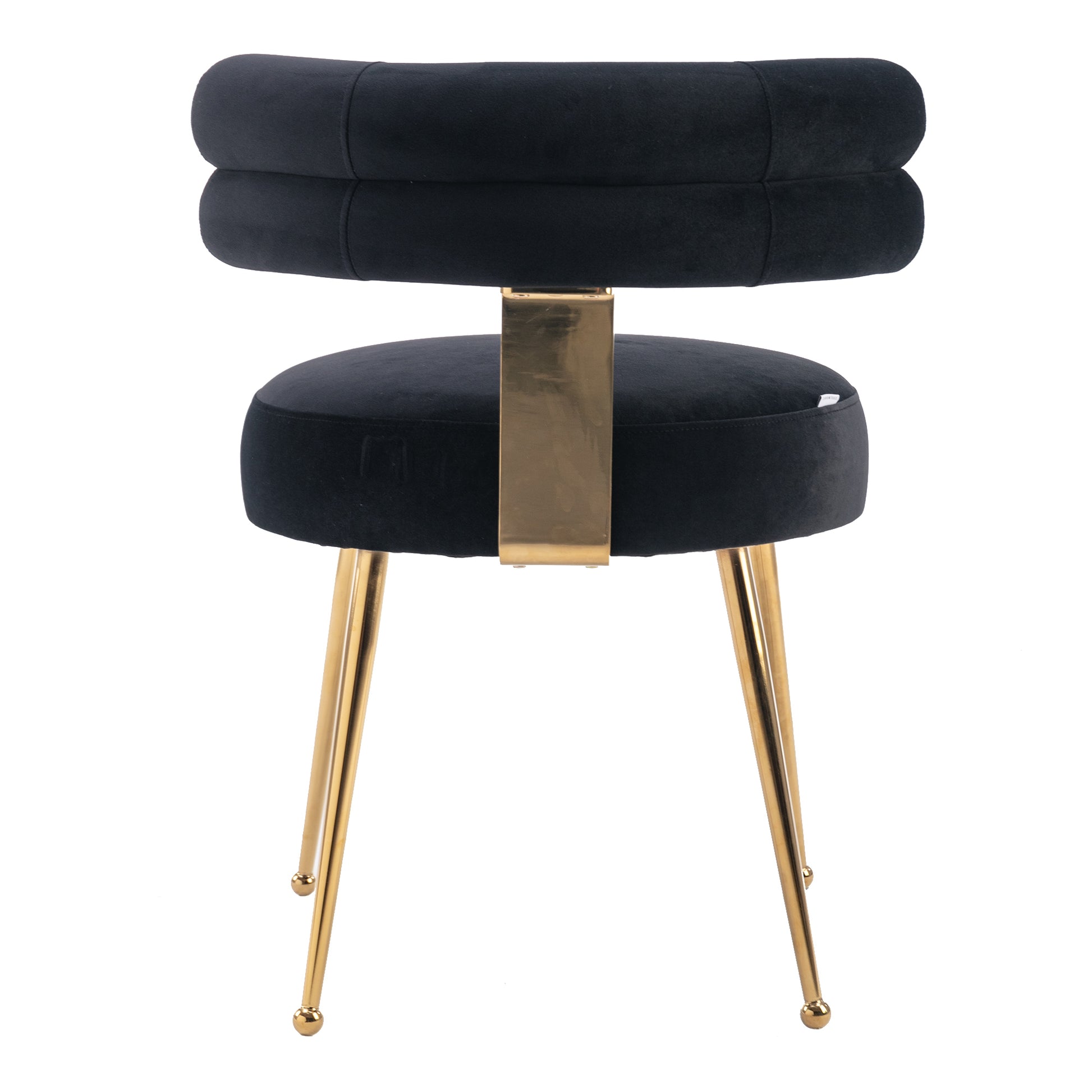 Coolmore Contemporary Black Velvet Side Chairs with Gold Legs Set of 2