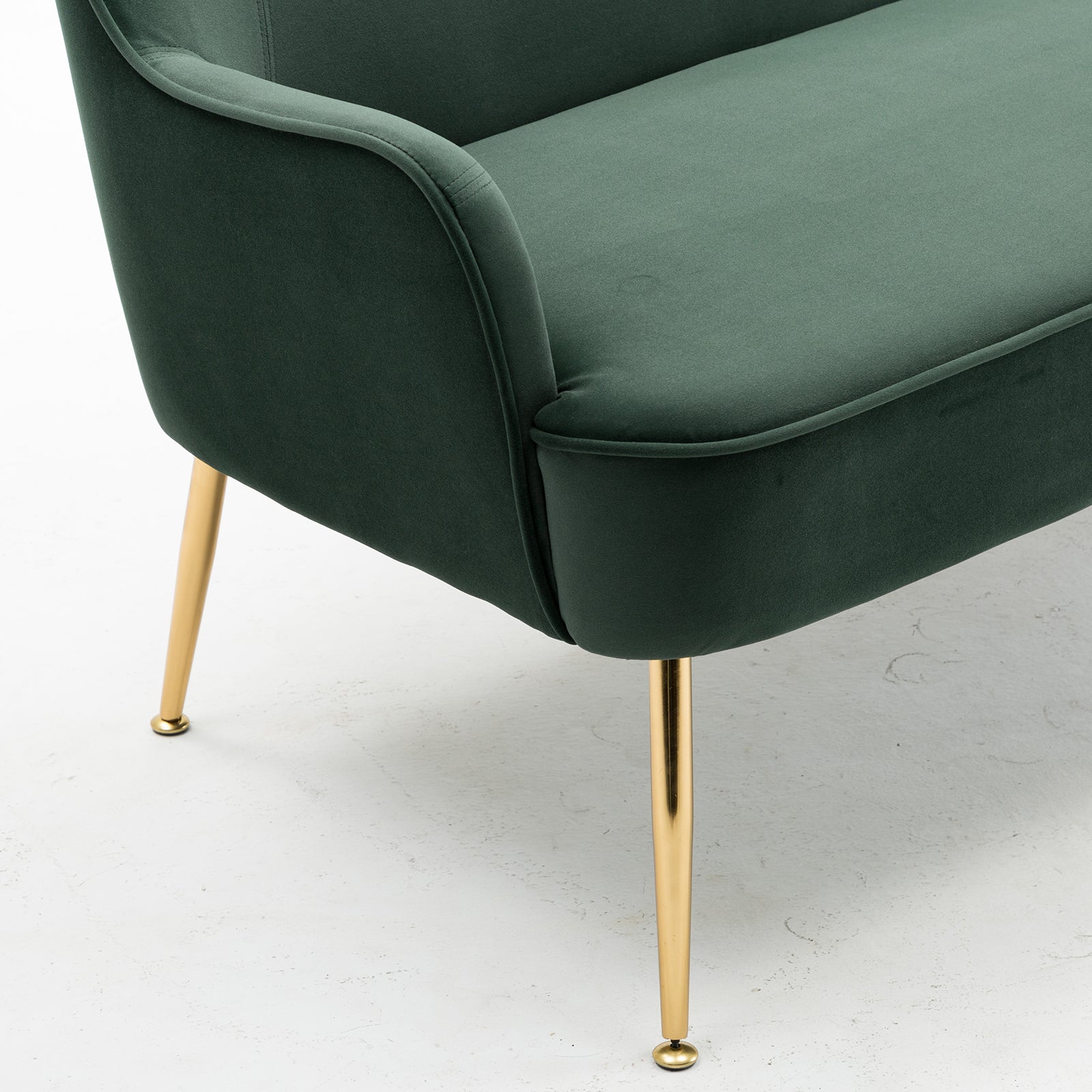 Modern Soft Velvet Material Dark Green Ergonomics Accent Chair