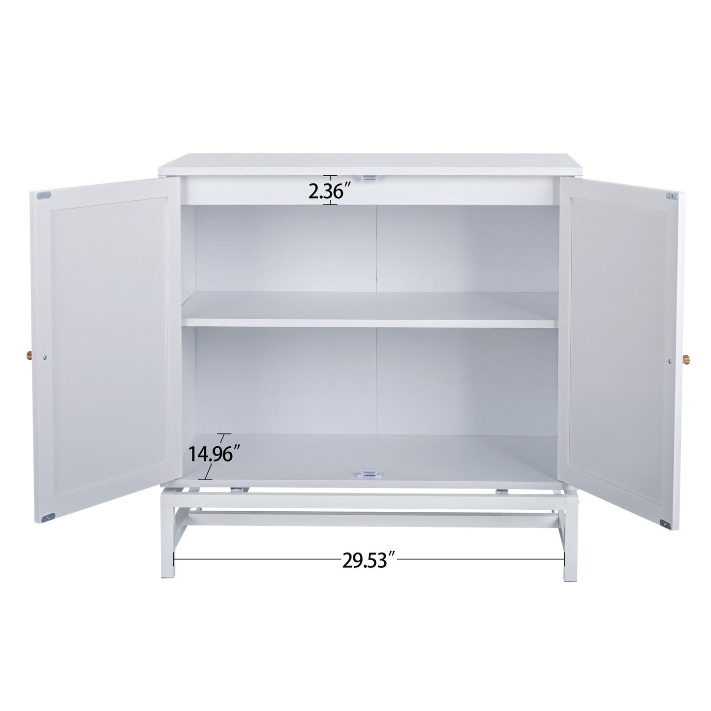 Milestone Natural Rattan 2-Door Cabinet in White