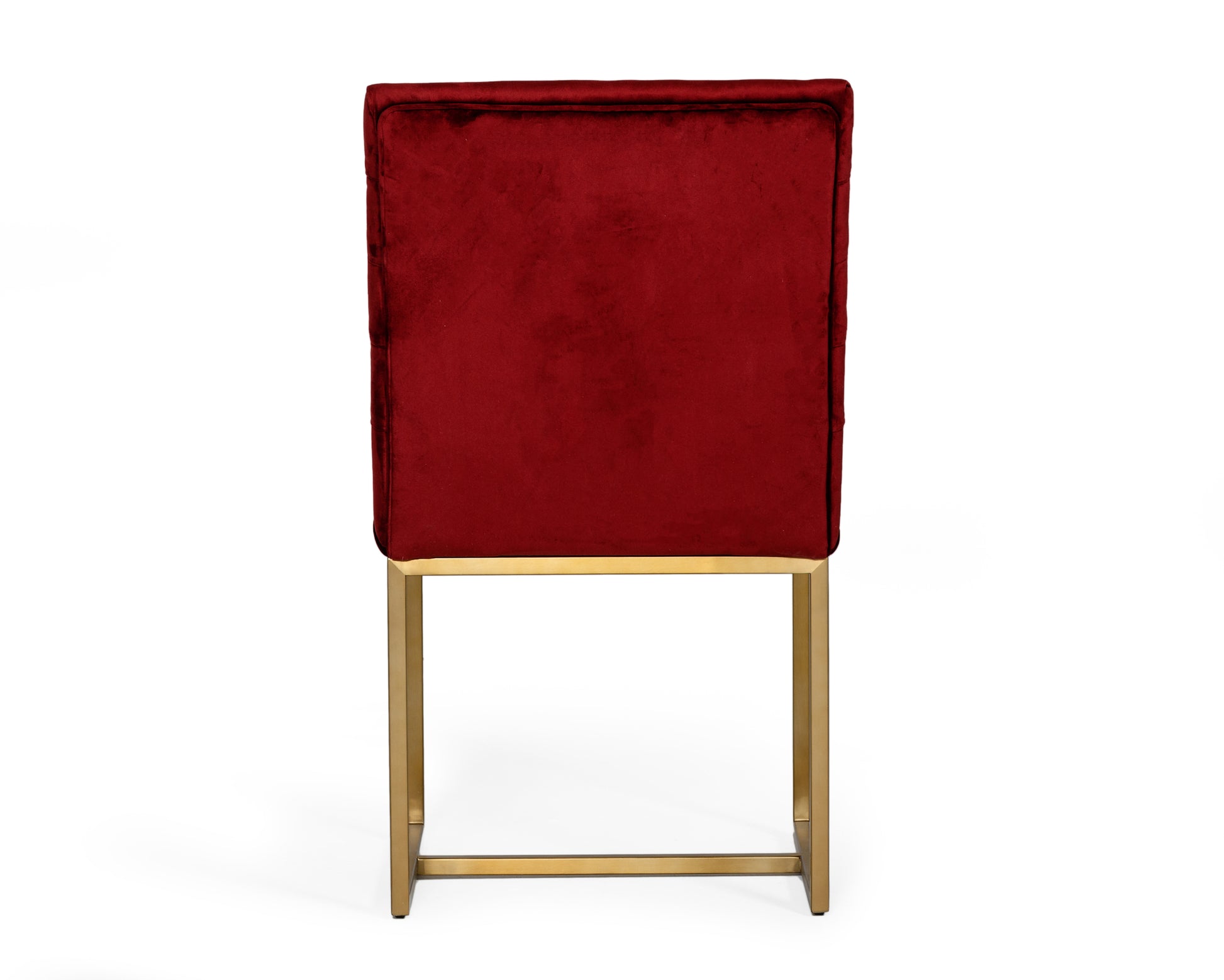 Modrest Barker Modern Red & Brush Gold Dining Chair set of 2