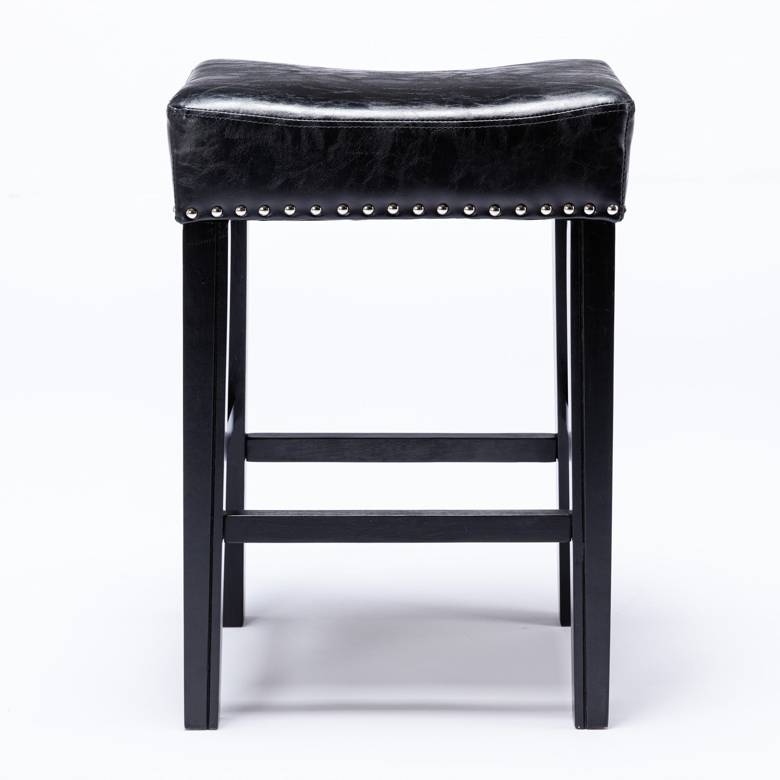 26" Backless Counter Height Stool in Black Set of 2