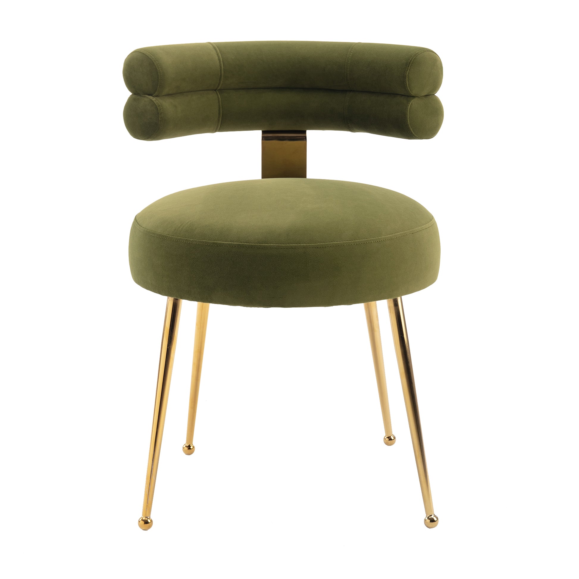 Coolmore Contemporary Olive Velvet Side Chairs with Gold Legs Set of 2