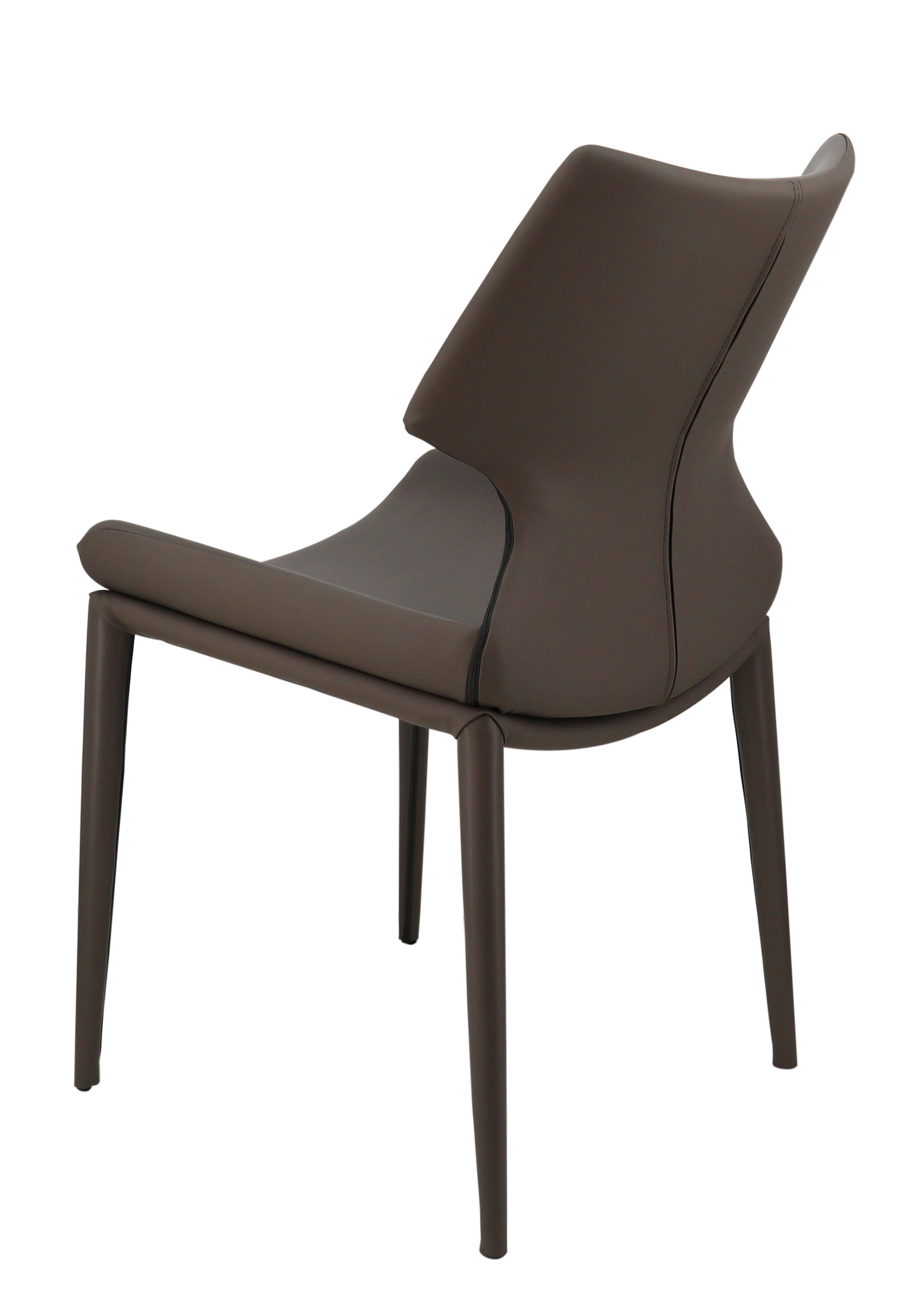 Modrest Helwig Contemporary Grey Eco-Leather Dining Chair Set of 2