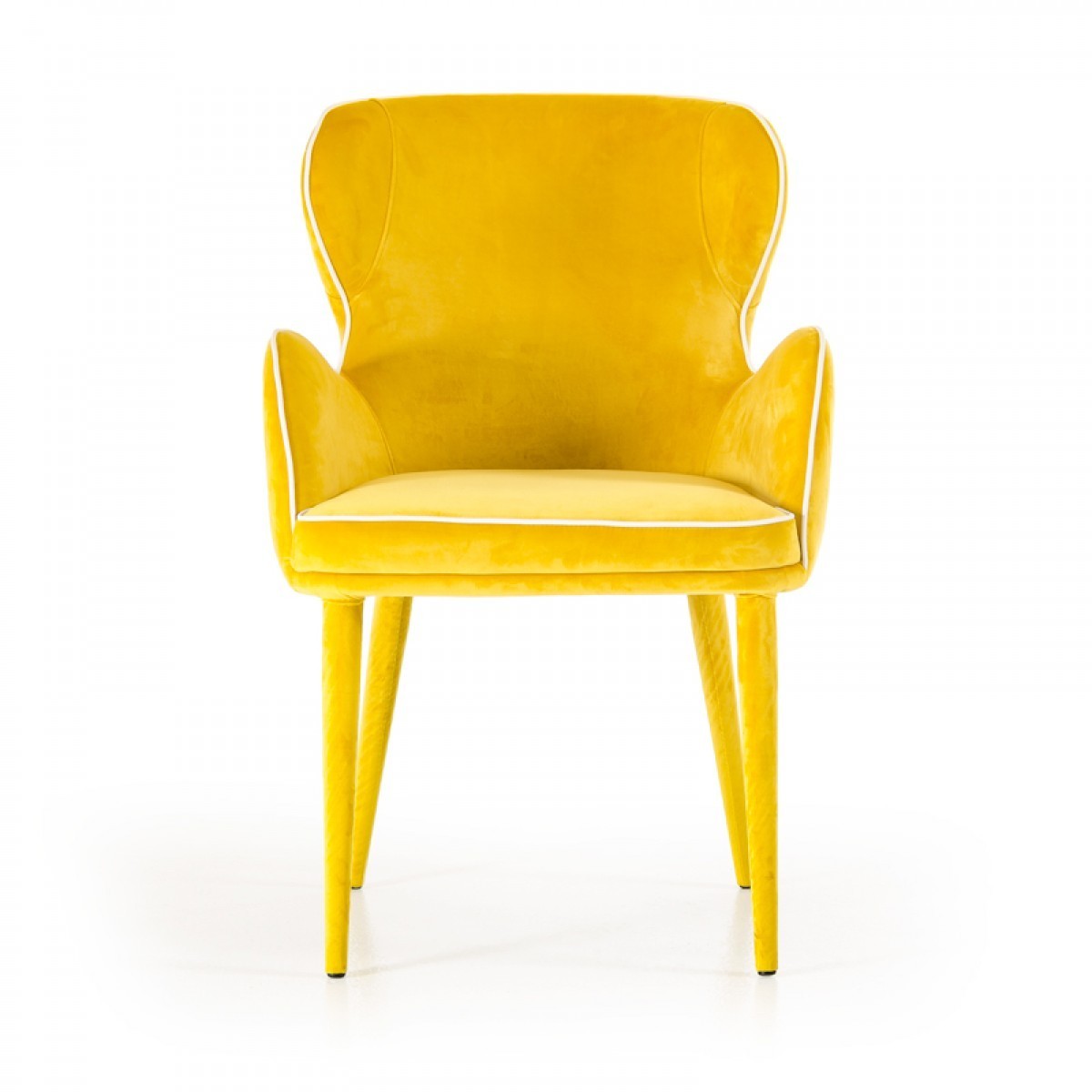 Modrest Tigard Yellow Fabric Dining Chair