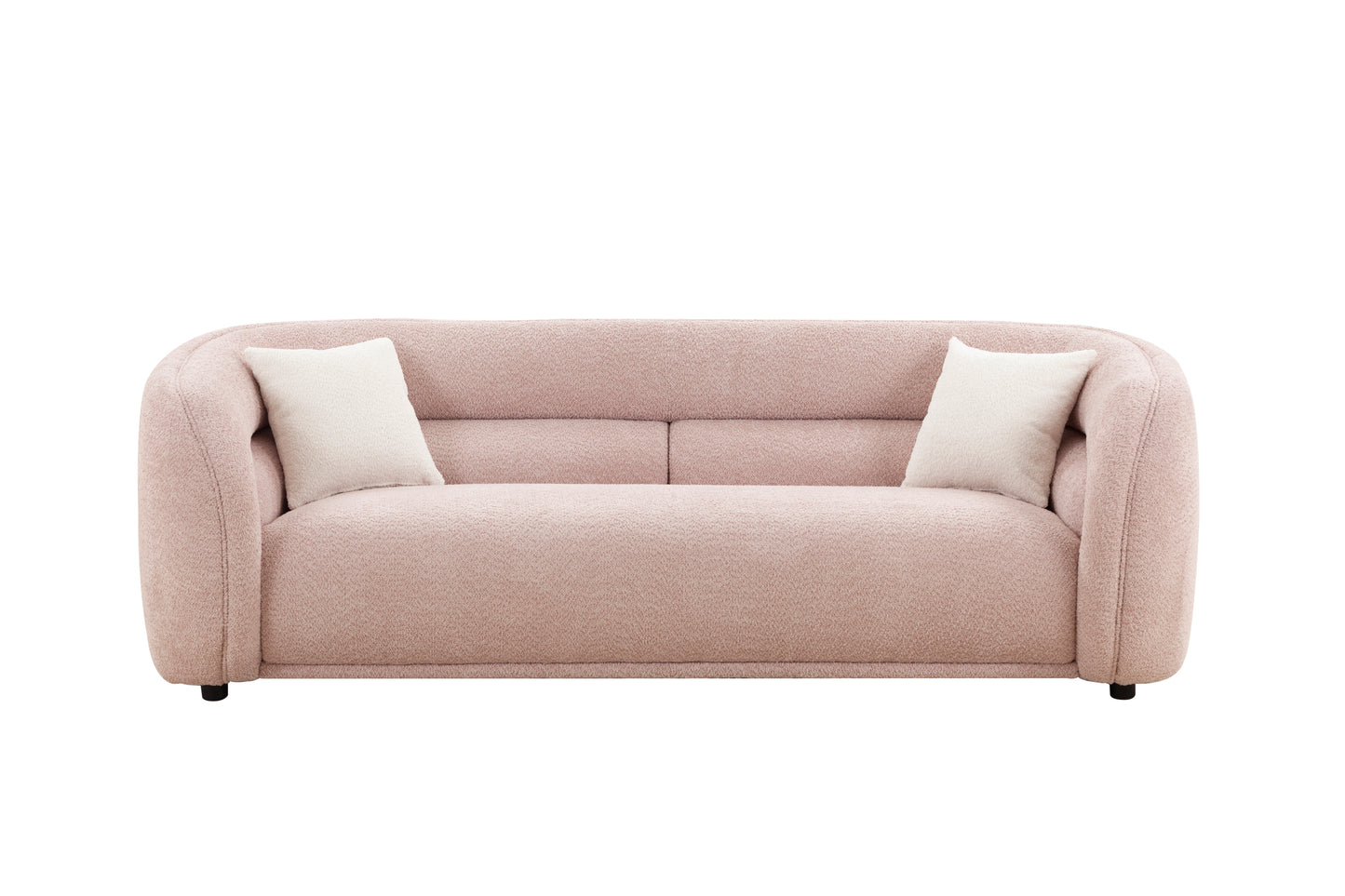 90.6'' Mid Century Modern Curved Sofa - Pink