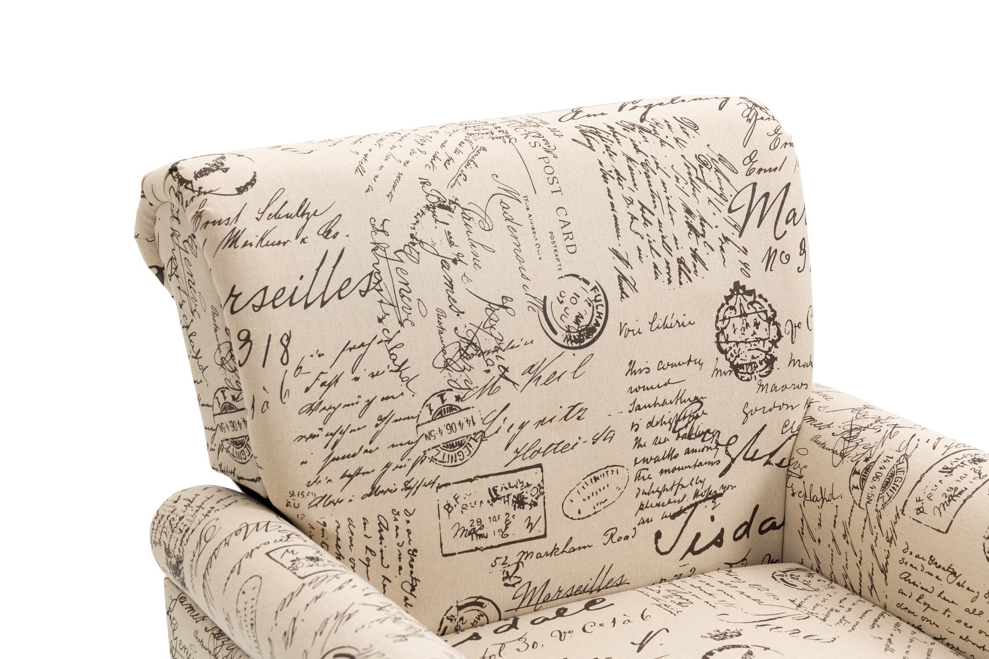 French Laundry Print Accent Arm Chair