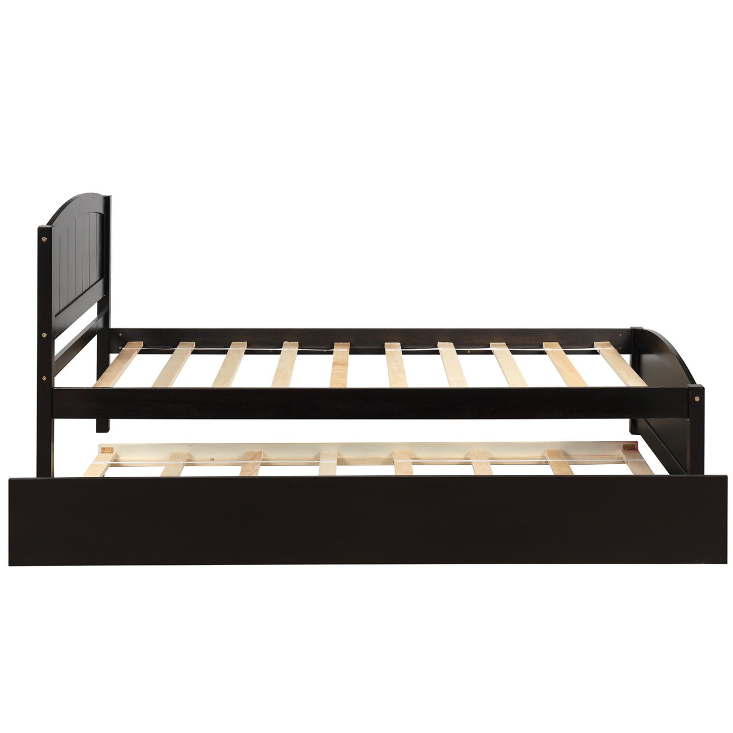 Twin size Platform Bed with Trundle, Espresso