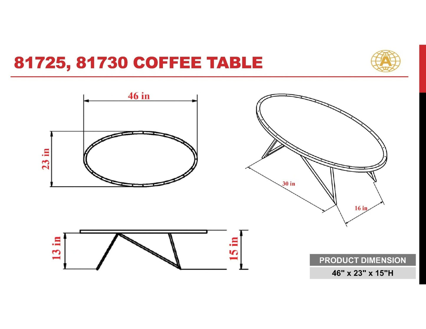 ACME Allis Coffee Table in Weathered Gray Oak 81730