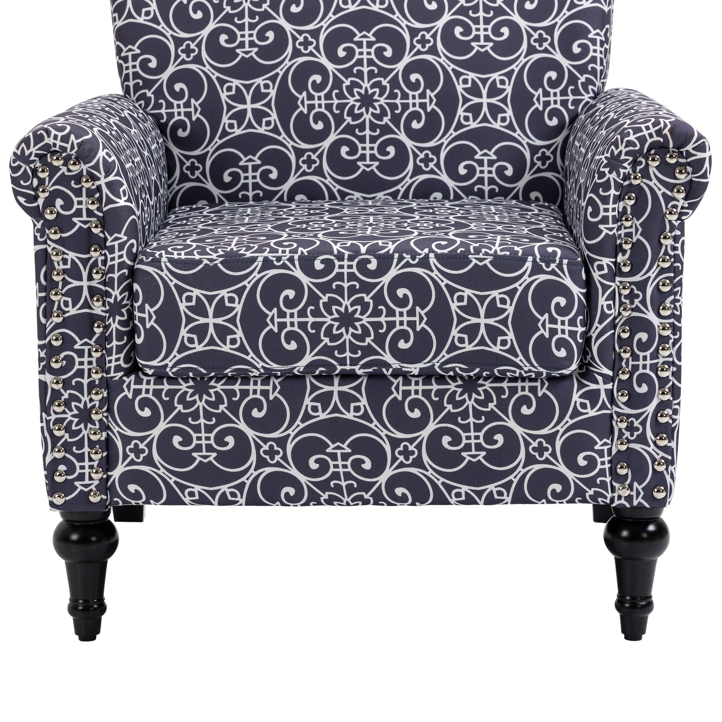 Mid-Century Modern Accent Arm Chair in Navy Blue