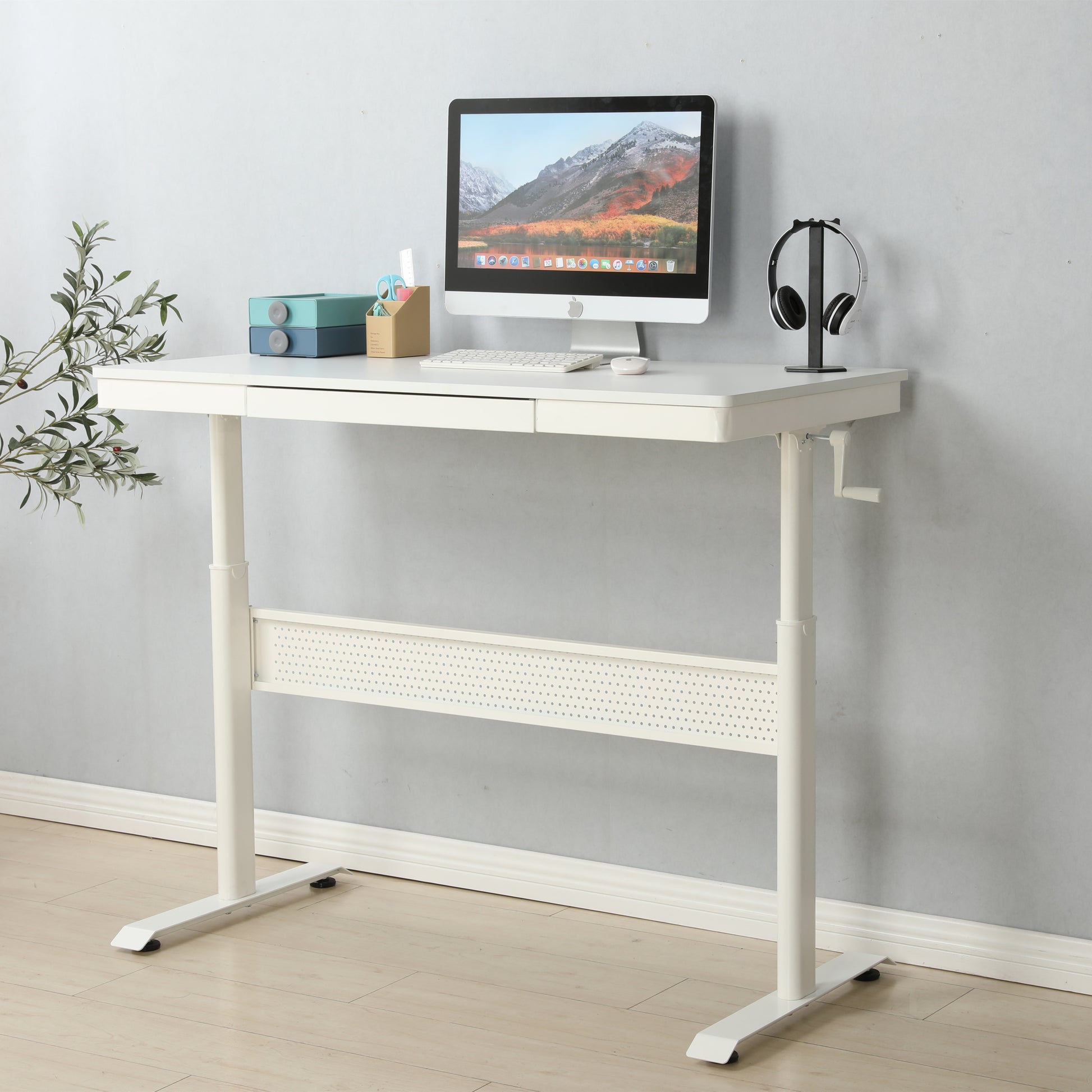 Hayward Adjustable Height Standing Desk - White