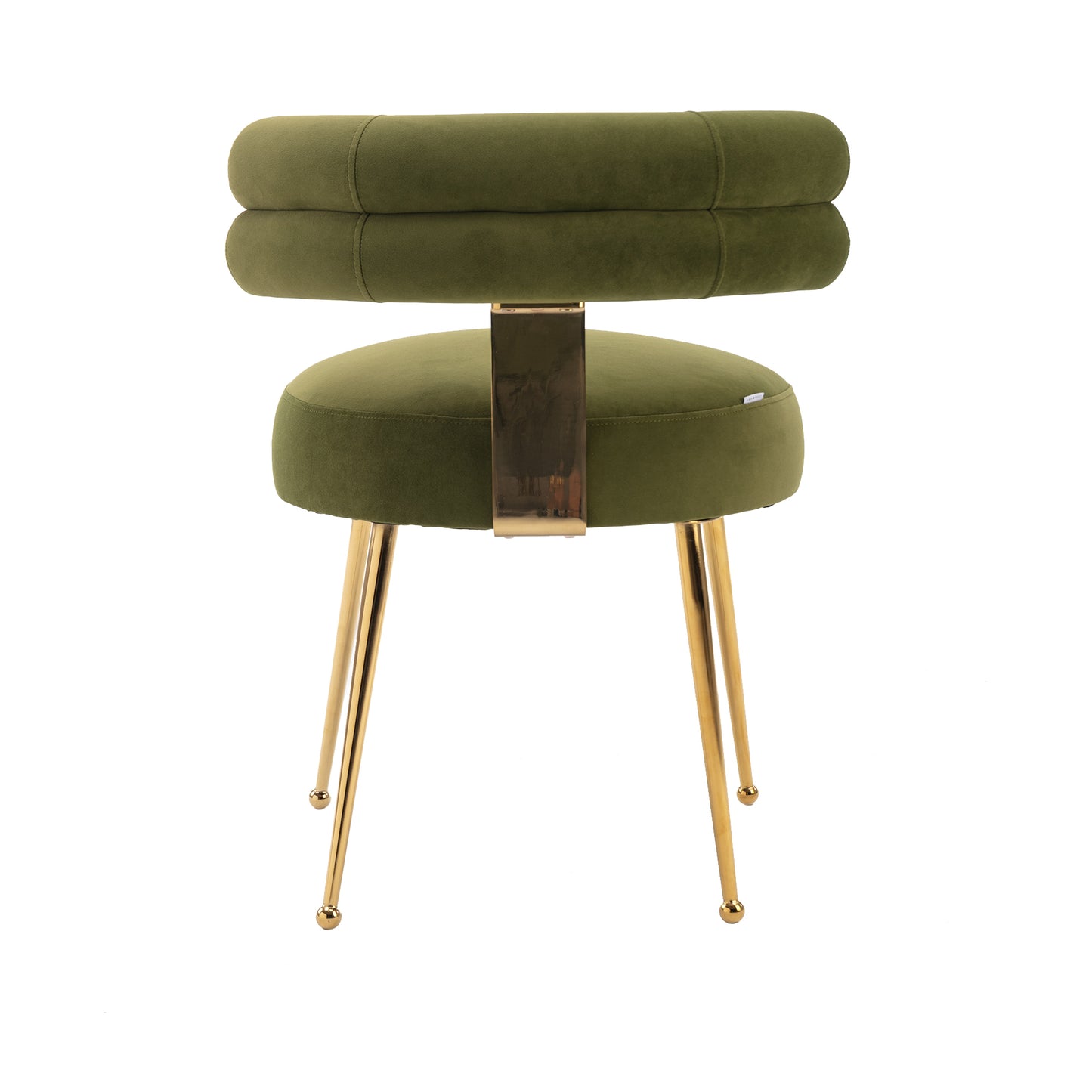 Coolmore Contemporary Olive Velvet Side Chairs with Gold Legs Set of 2