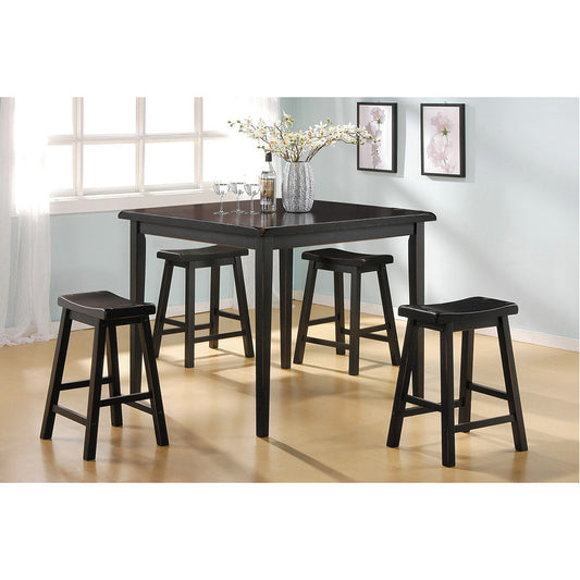 ACME Gaucho Counter Height Set 5Pc Pk in Black 07288