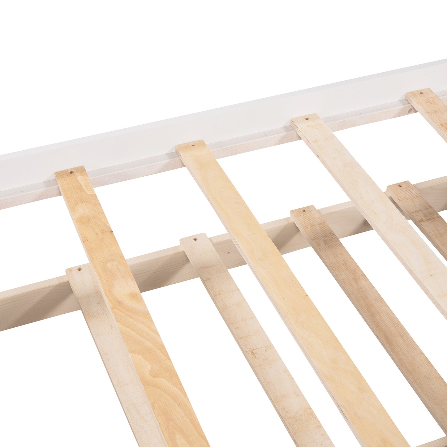 Homey Life Twin Daybed with Trundle & Storage - White