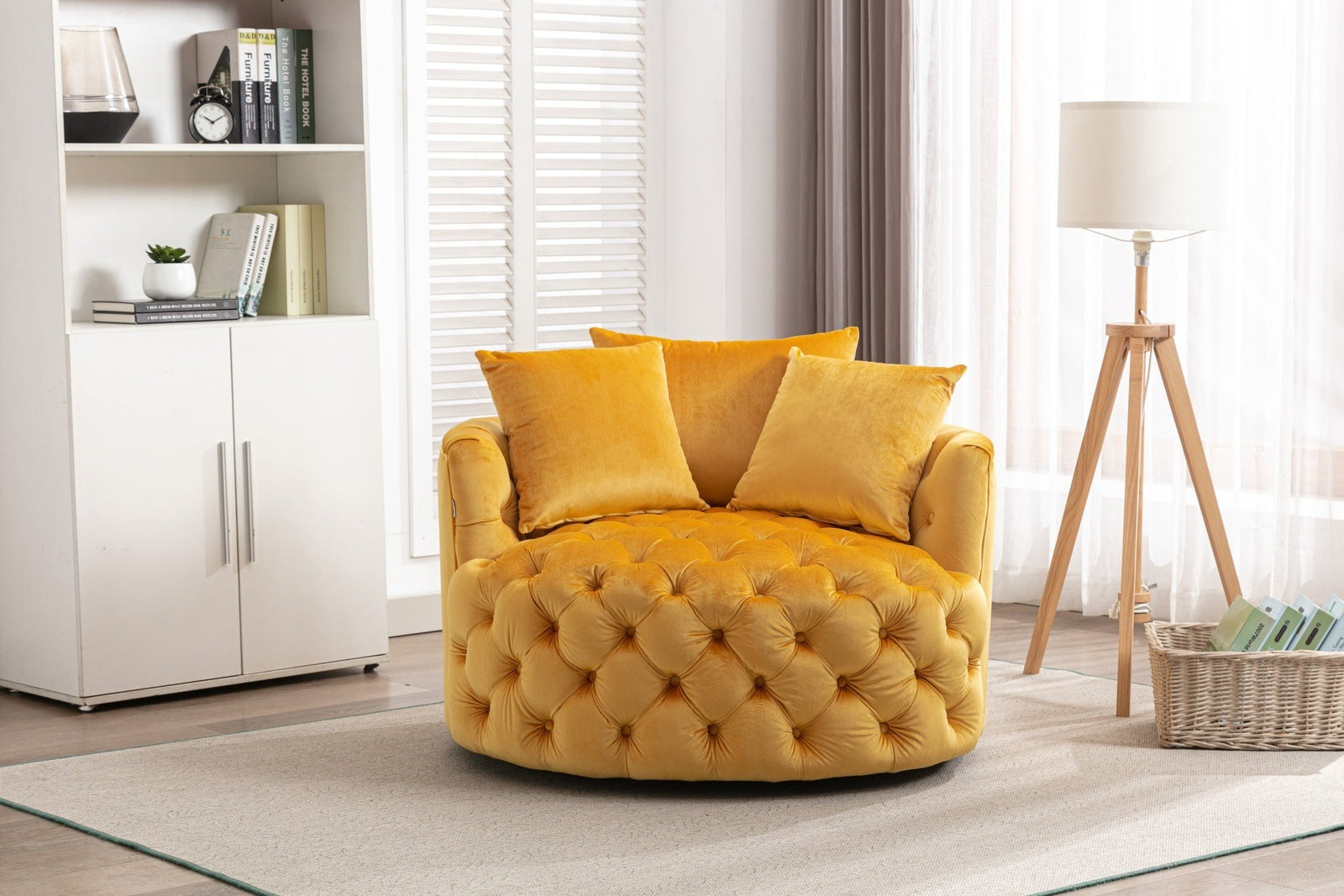 Modern Tufted Velvet Akili Swivel Chair - 9 Colors