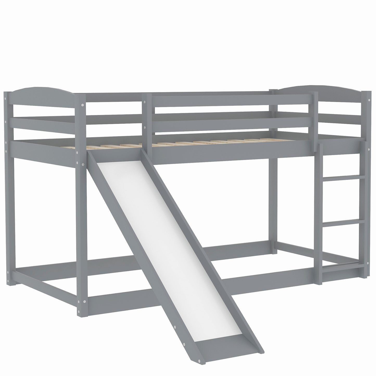 WM Store Twin over Twin Bunk Bed with Convertible Slide and Ladder