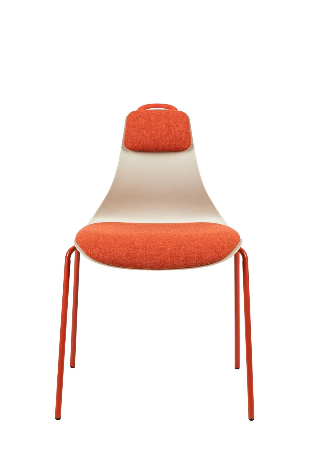 Modern Dining Chair with Padded Seat & Iron Legs - Orange Set of 2
