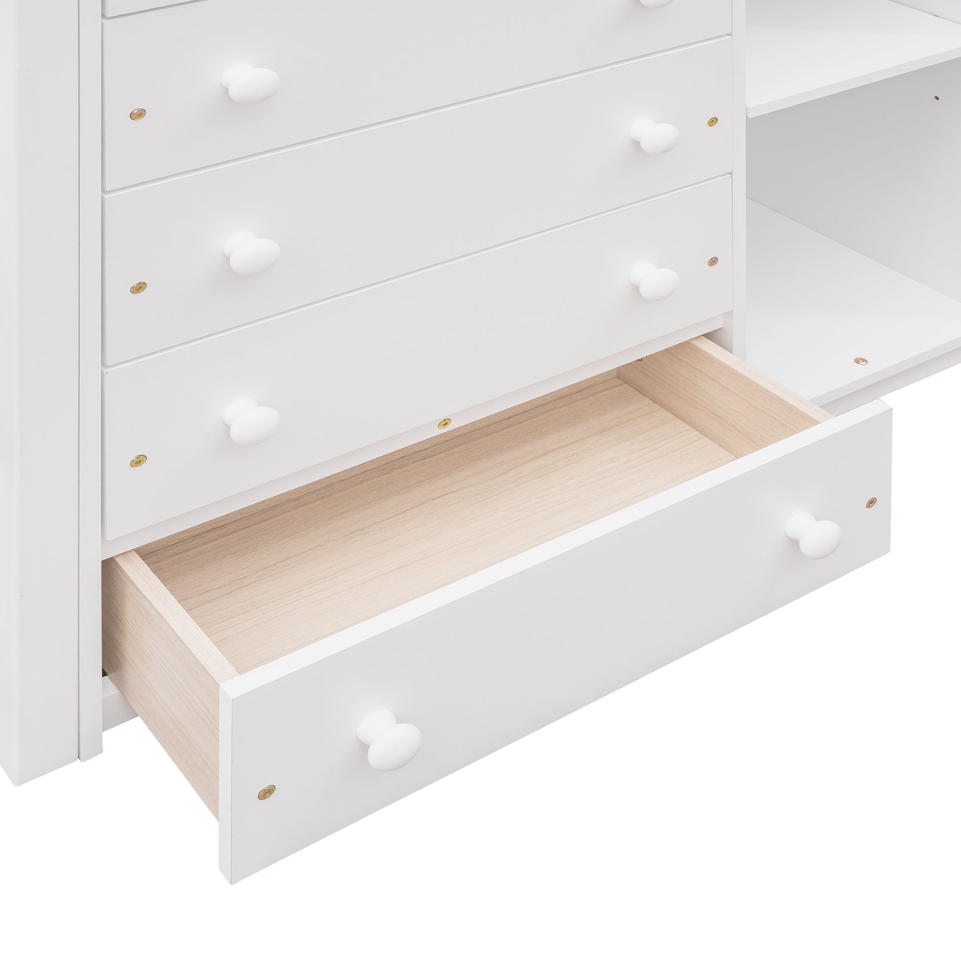 Twin Over Full Bunk Bed With Six Drawers Storage And Adjustable Shelves
