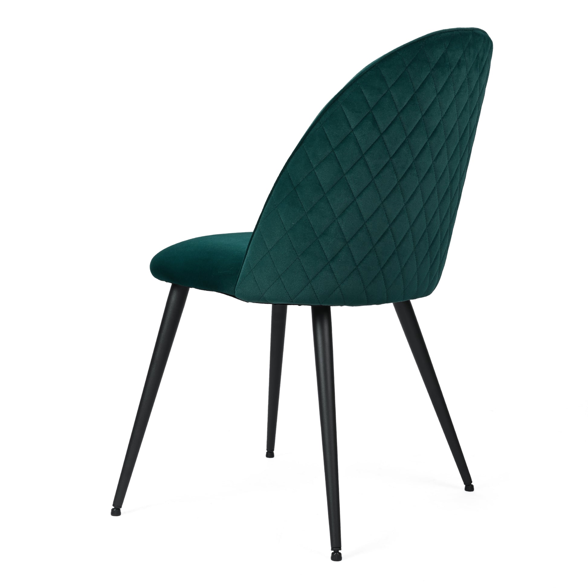 Green Velvet Dining Chair with Black Metal Legs - Set of 2 or 4
