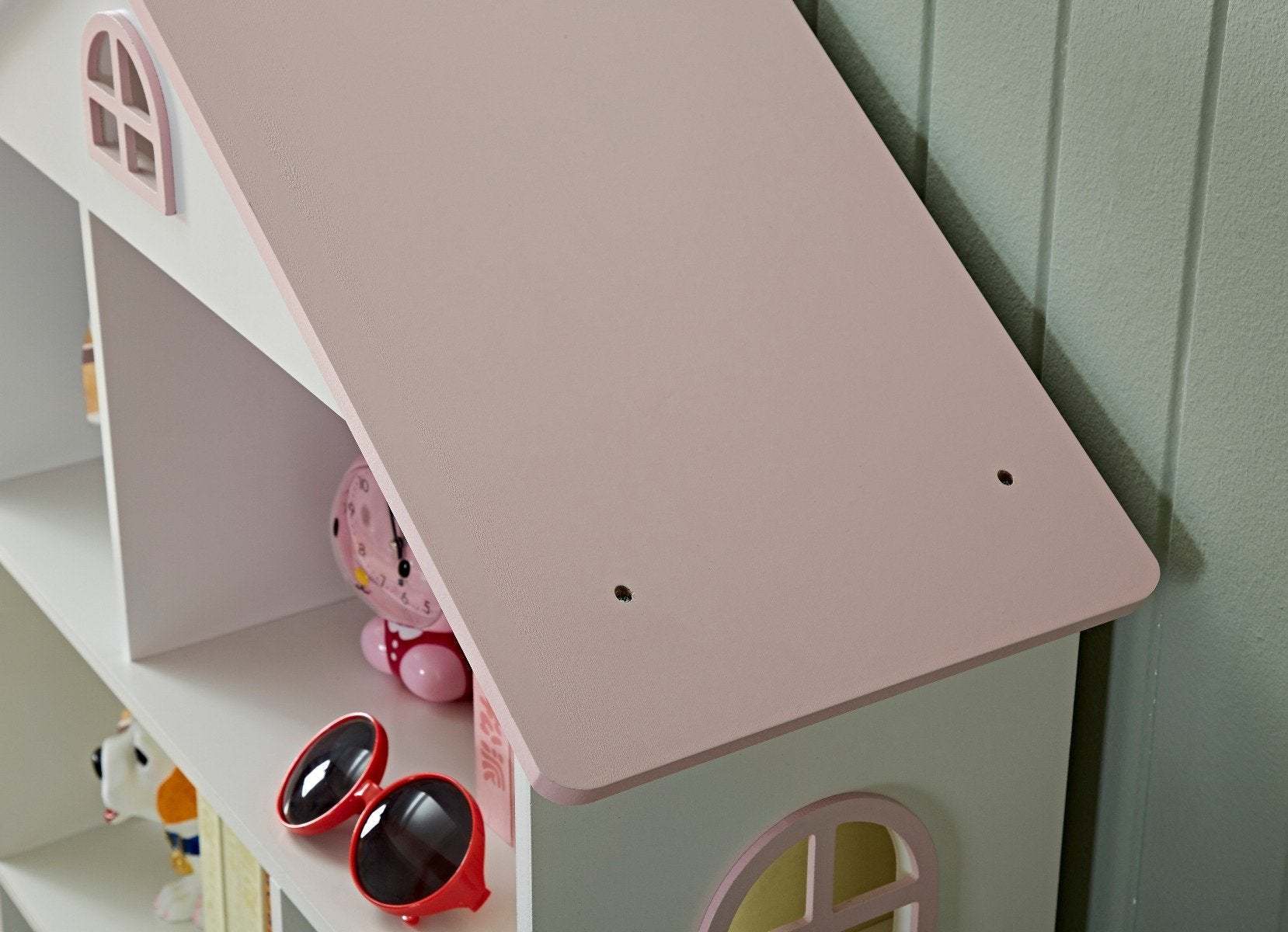 Kids Funnel Veronica Girls Pink Roof Dollhouse Bookcase