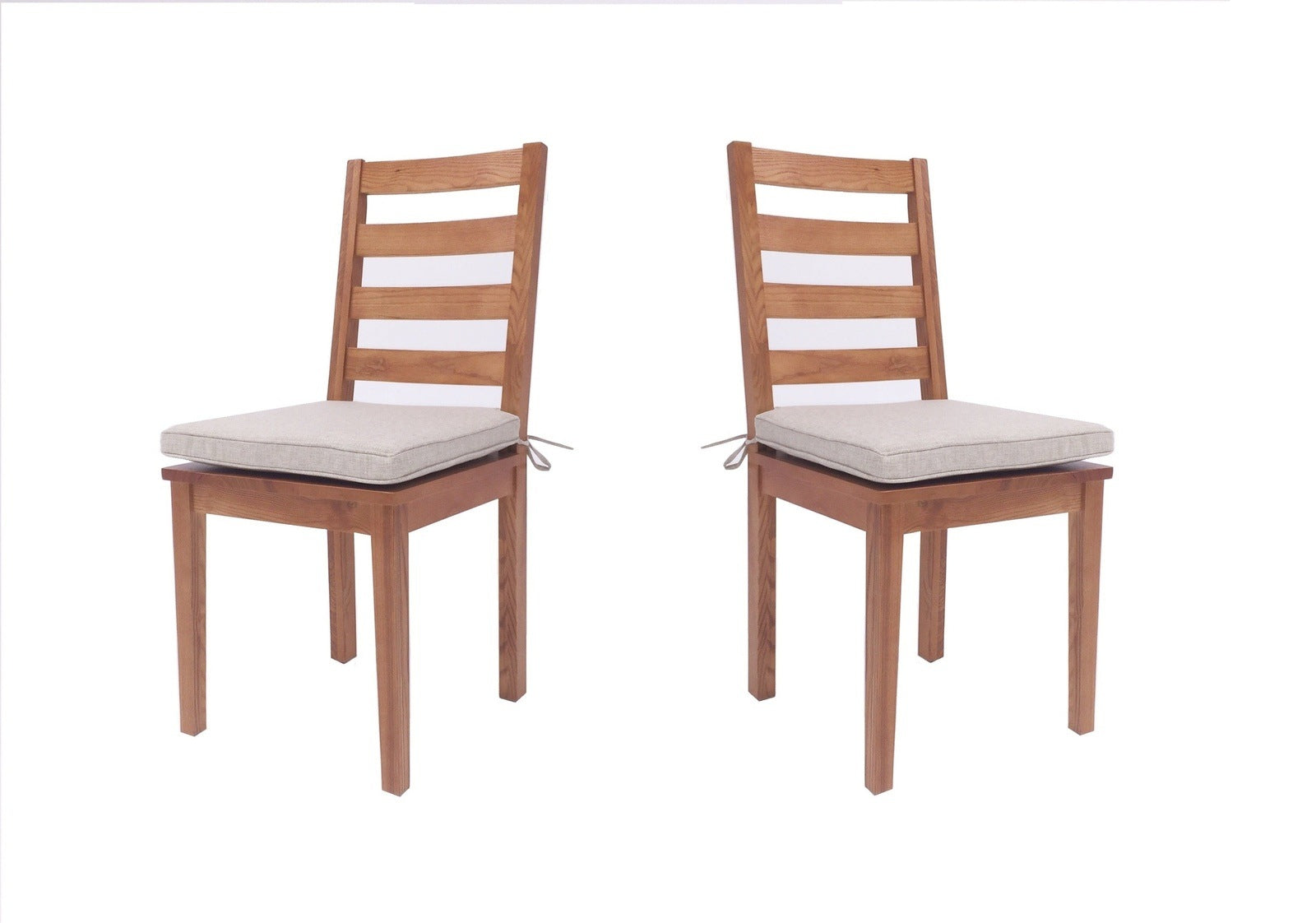 Modrest Lance Modern Ash Wood Dining Chair w/ Cushion Set of 2