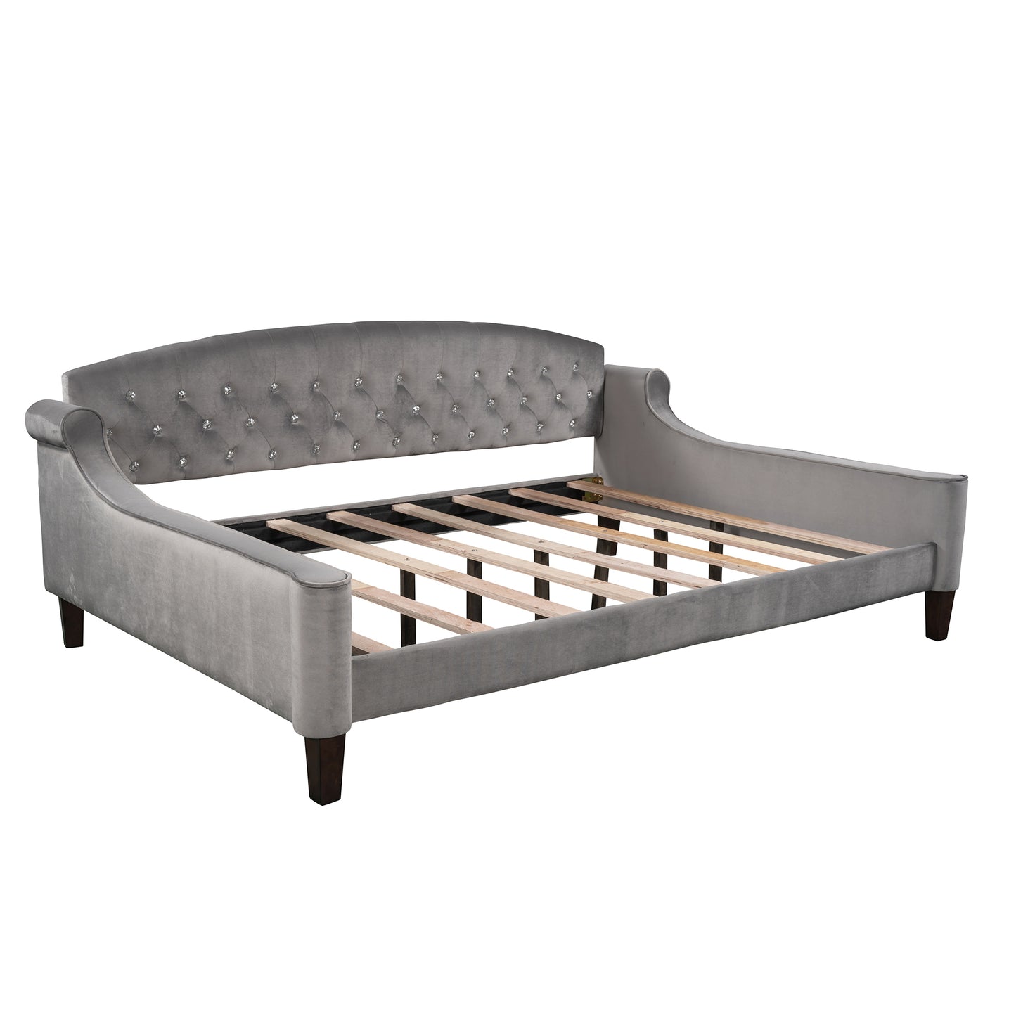 Modern Gray Upholstered Daybed in Full Size