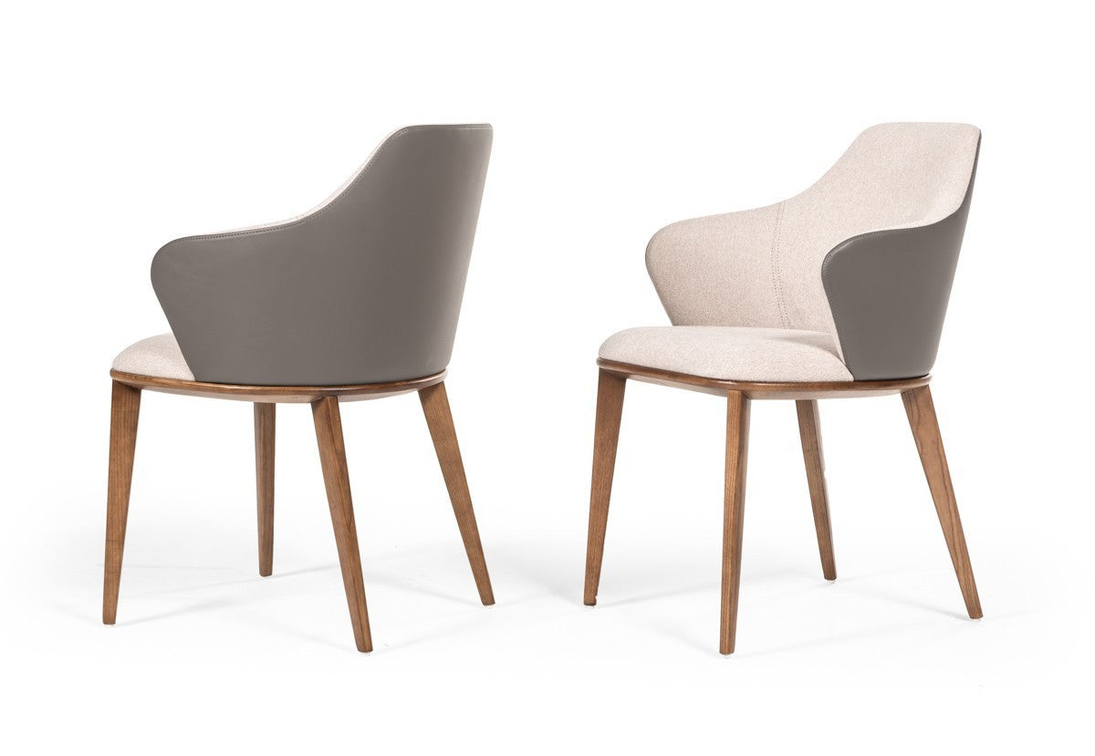 Modrest Megan Mid-century Modern Beige & Grey Dining Chair