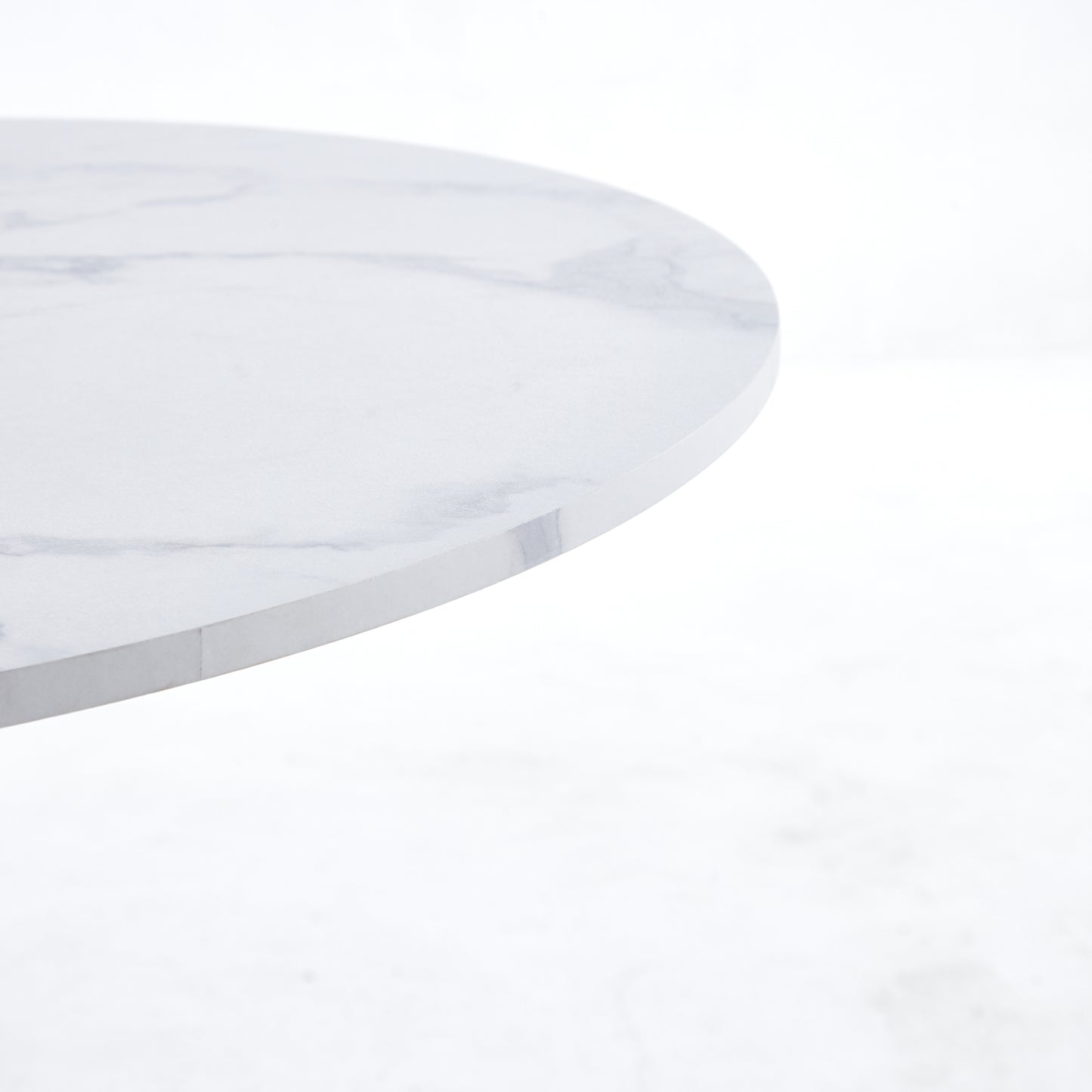 31" White Faux Marble Tulip Table