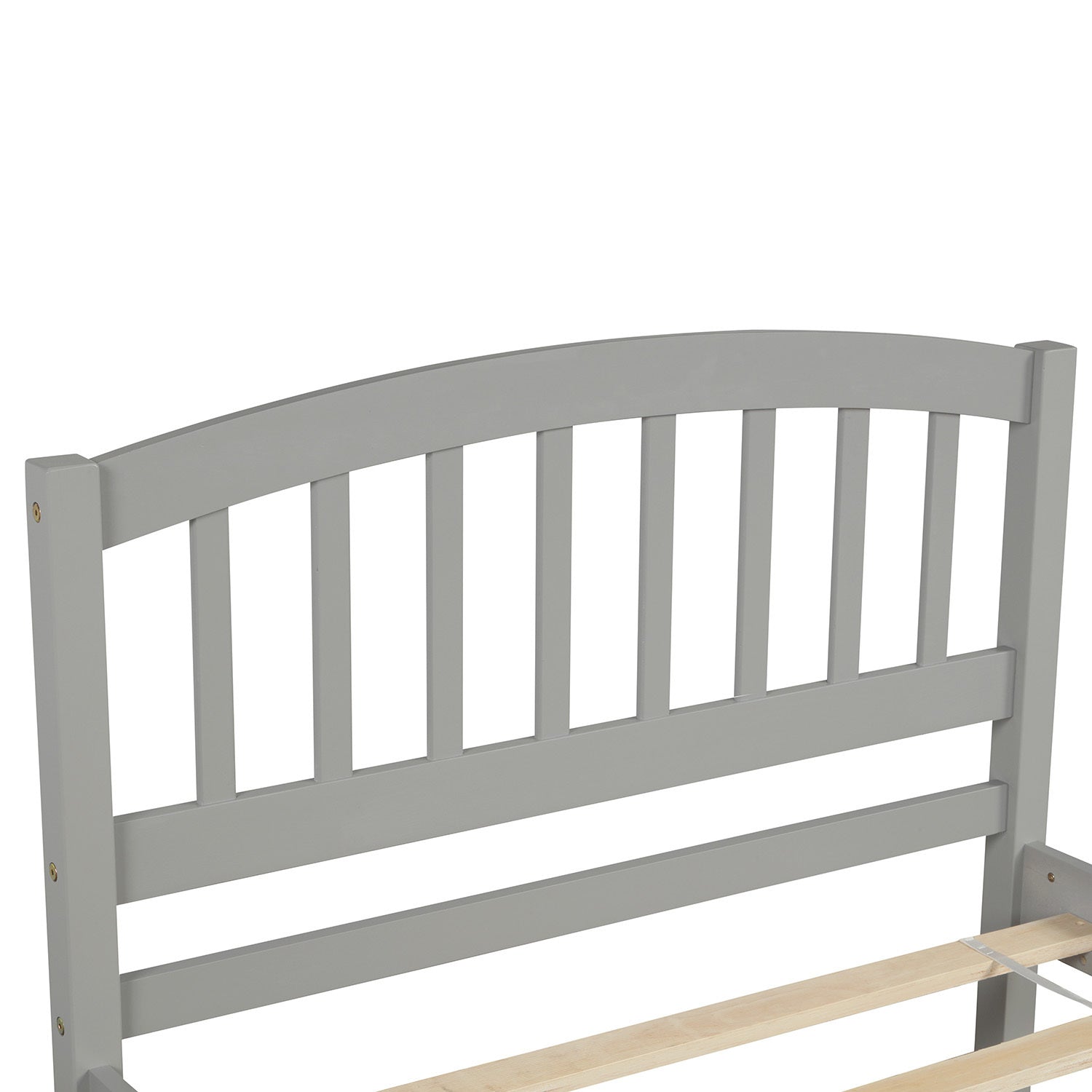 Twin size Platform Bed Wood Bed Frame with Trundle, Gray