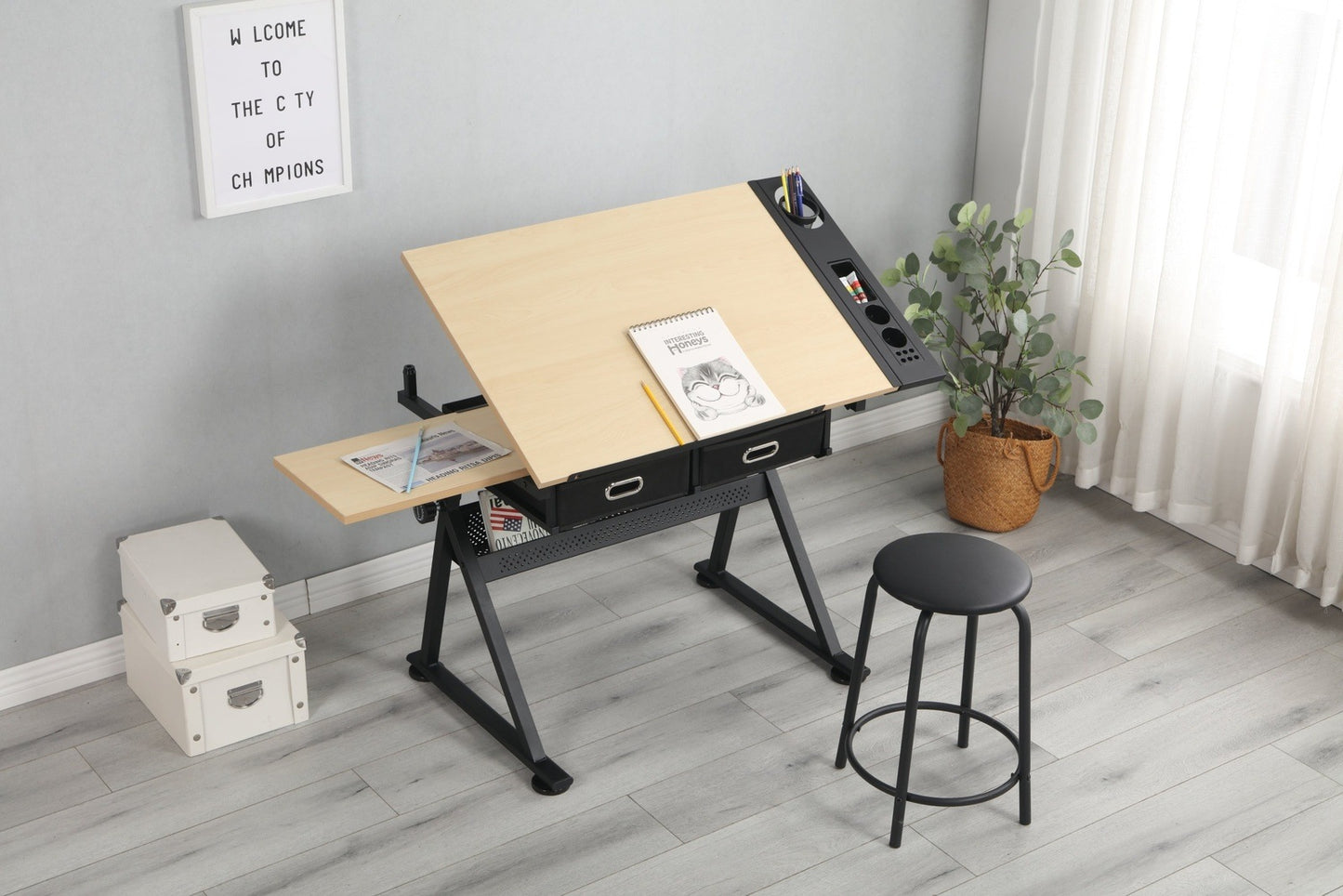 Hayward Adjustable Height Drafting Desk
