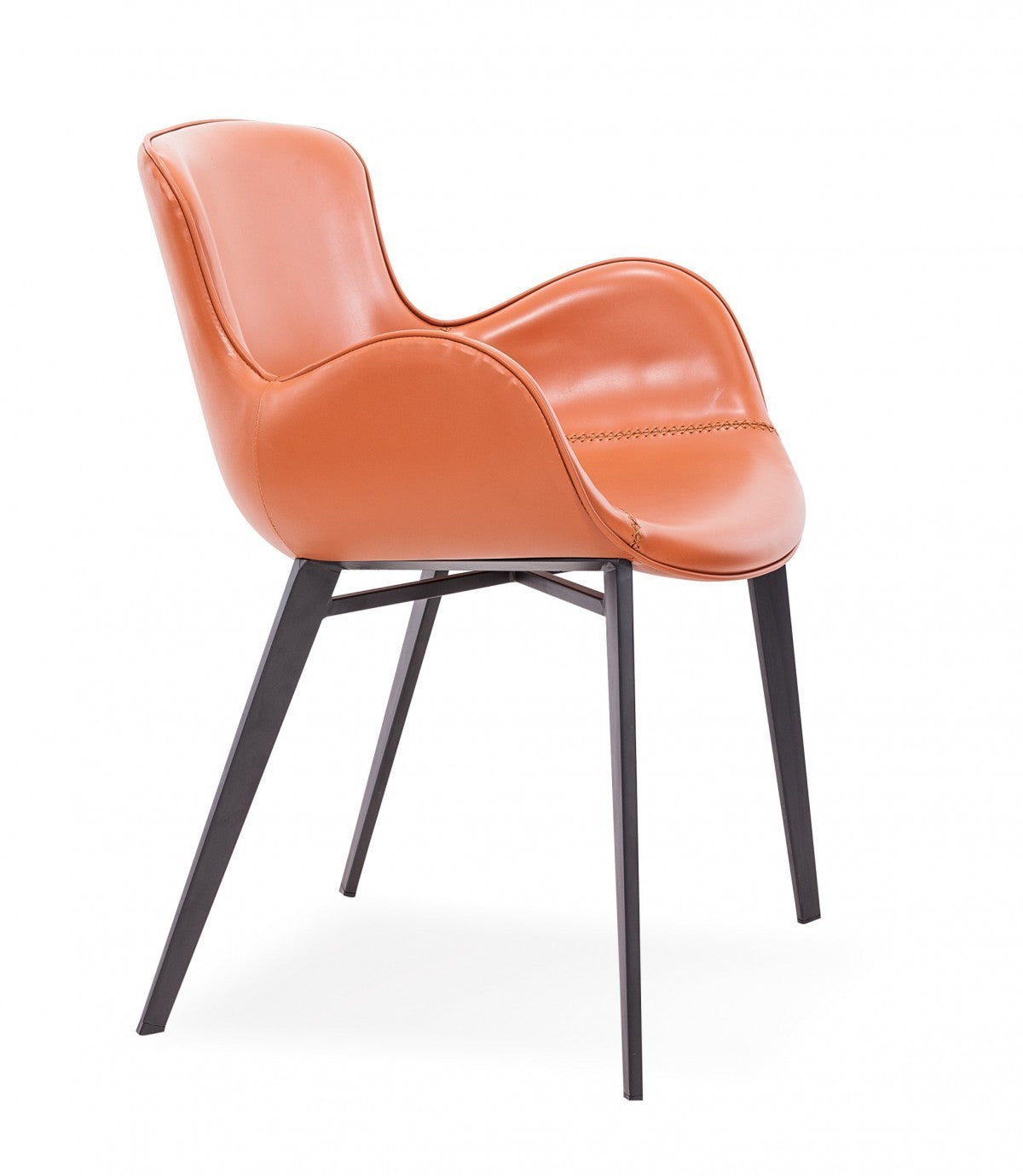 Modrest Tayla Modern Cognac Eco-Leather Dining Chair