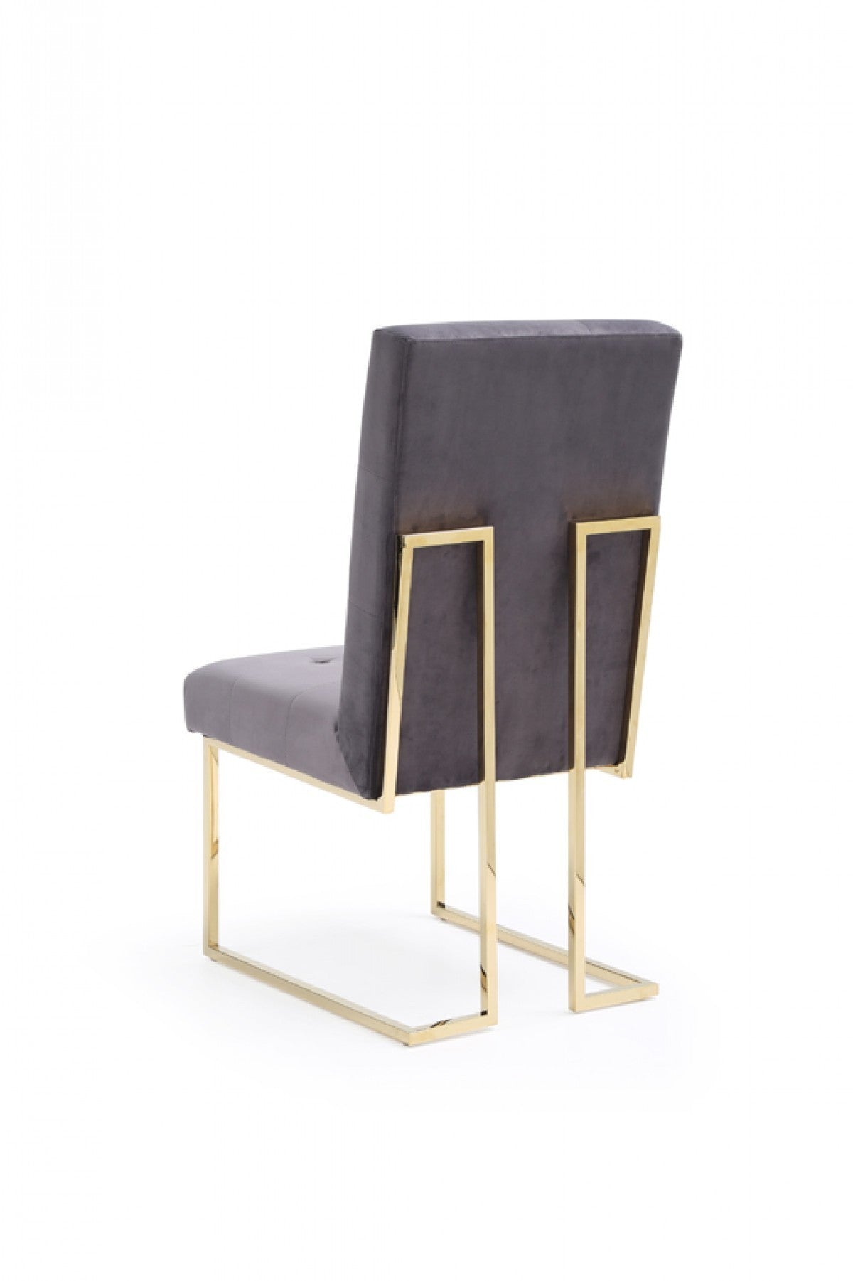 Modrest Legend Modern Grey Fabric & Gold Dining Chair Set of 2